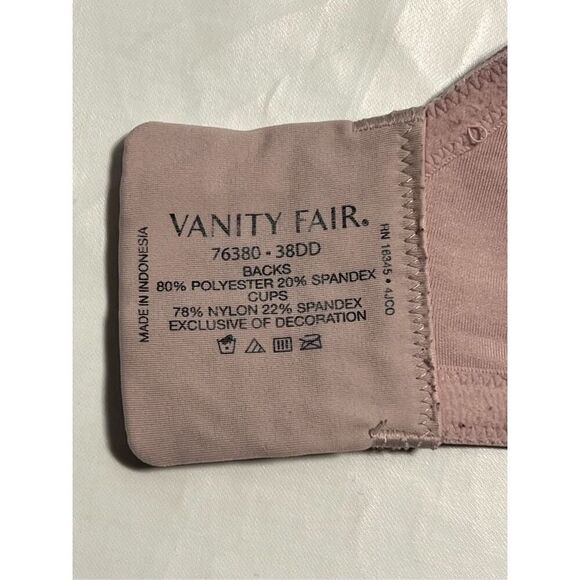 Vanity Fair Women’s Mauve Colored Underwired Bra Size 38 DD - Picture 3 of 5
